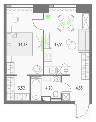 Купить однокомнатную квартиру у метро Бутырская  в Москве. Вариант № 3798838, 0, площадь -  квм, цена 28823232 рублей