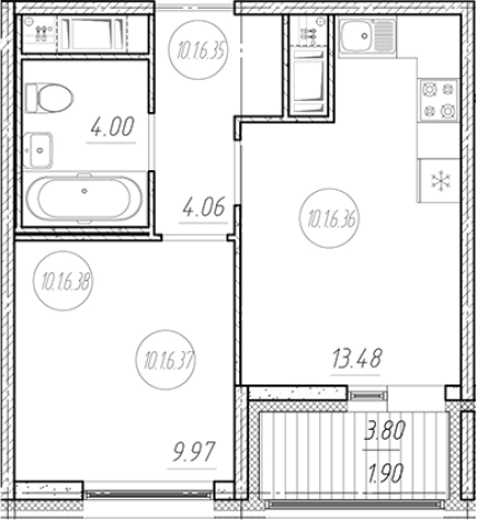 Купить однокомнатную квартиру у метро Шушары в Санкт-Петербурге. Вариант № 9154216, 0, площадь -  квм, цена 5865922 рублей