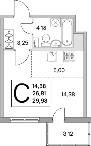 Купить Студию в ЖК Ясно.Янино в Ленинградской области. Вариант № 8487884, 0, площадь -  квм, цена 5109986 рублей