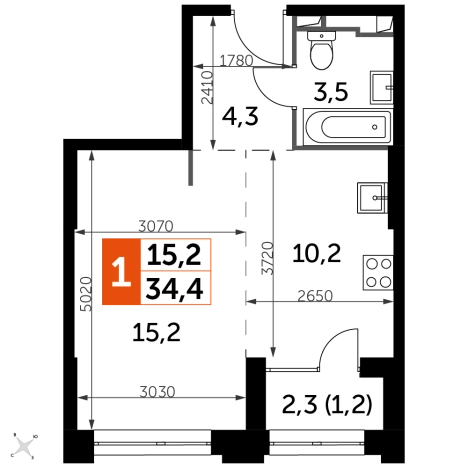 Купить однокомнатную квартиру в ЖК Sydney City в Москве. Вариант № 62908, 0, площадь -  квм, цена 19305280 рублей