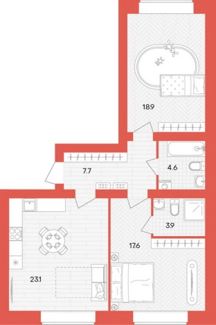 Купить двухкомнатную квартиру в ЖК Жилой комплекс "Кантри" в Пензенской области. Вариант № 2625850, 0, площадь -  квм, цена 7049400 рублей