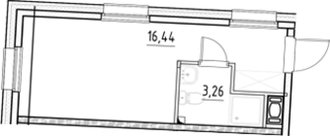 . Вариант № 5558269, 0, площадь - 19.7 квм, цена 7014689 рублей