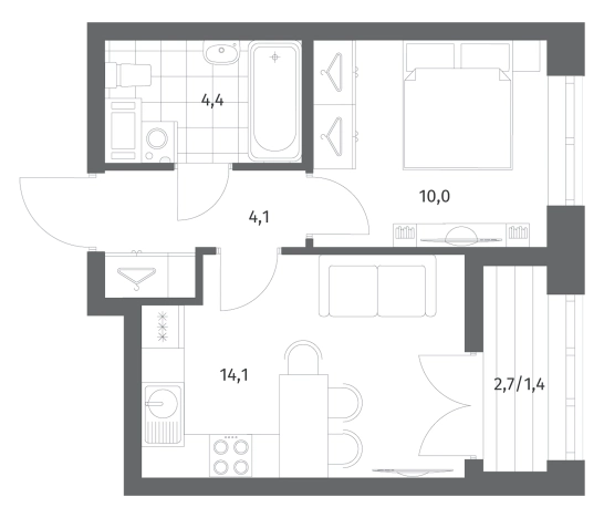 Купить двухкомнатную квартиру в ЖК NEWПИТЕР в Ленинградской области. Вариант № 5258844, 0, площадь -  квм, цена 6621000 рублей
