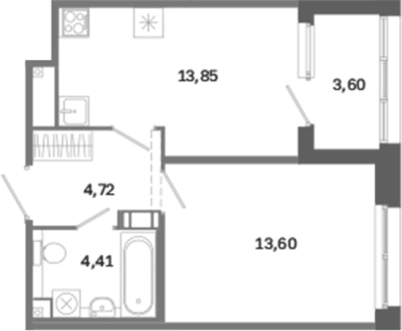 Купить однокомнатную квартиру на улице Курская в Санкт-Петербурге. Вариант № 6260926, 0, площадь -  квм, цена 17638876 рублей