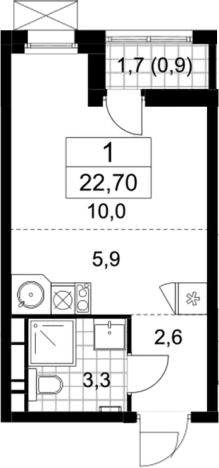 Купить Студию в ЖК Скандинавия в Москве. Вариант № 161003, 0, площадь -  квм, цена 8010195 рублей