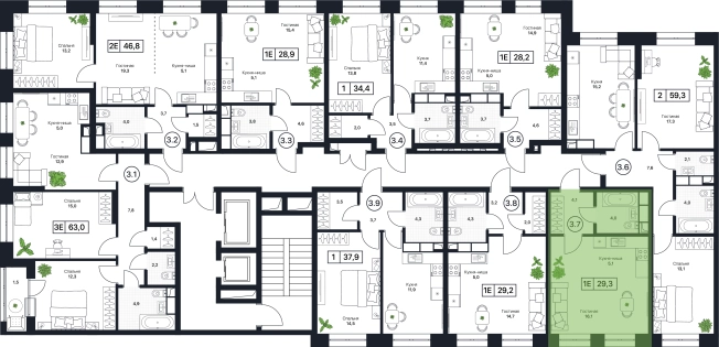 Купить Студию в ЖК Пушкино Град в Пушкине. Вариант № 160458, 0, площадь -  квм, цена 6349200 рублей