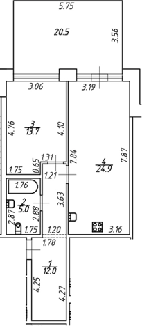 Купить однокомнатную квартиру на улице Красносельское шоссе в Ленинградской области. Вариант № 85369, 0, площадь -  квм, цена 9886000 рублей