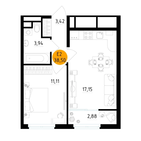 Купить квартиру в новостройках в ЖК Смарт квартал «Центральный» в Рязани. Вариант № 9638060, 0, площадь -  квм, цена 5003845 рублей