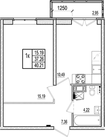 Купить однокомнатную квартиру в Коммунаре. Вариант № 6964123, 0, площадь -  квм, цена 5301460 рублей