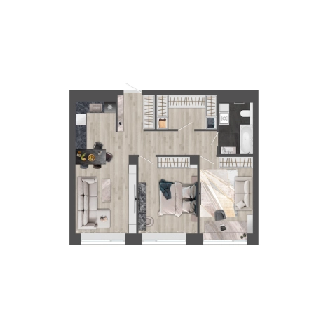 . Вариант № 4830107, 2, площадь - 69.8 квм, цена 17397500 рублей