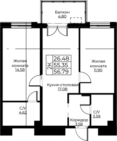 Купить трехкомнатную квартиру в ЖК Тишин в Ленинградской области. Вариант № 8058100, 0, площадь -  квм, цена 10078175 рублей