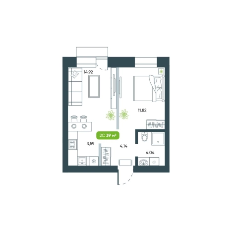 Купить двухкомнатную квартиру в новостройках на улице Коминтерна в Новосибирске. Вариант № 10026551, 0, площадь -  квм, цена 6830000 рублей