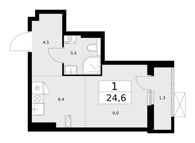 Купить однокомнатную квартиру в ЖК Бунинские кварталы в Москве. Вариант № 489497, 0, площадь -  квм, цена 10417608 рублей