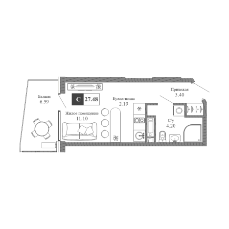 Купить квартиру в новостройках в Республике Крым. Вариант № 157576, 0, площадь -  квм, цена 10854190 рублей