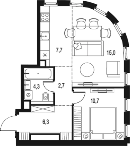Купить квартиру в районе Нижегородский в Москве. Вариант № 206128, 0, площадь - квм, цена 17333468 рублей