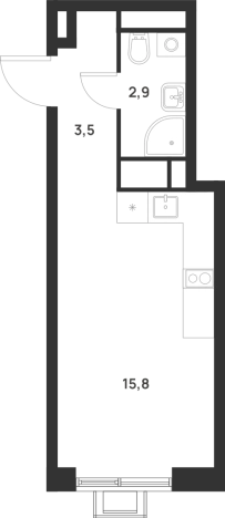 Купить Студию в районе Тропарёво-Никулино в Москве. Вариант № 10414786, 0, площадь -  квм, цена 11254910 рублей