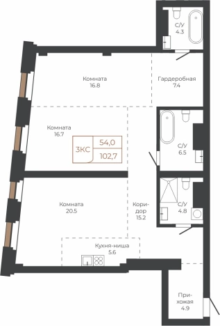 Купить Студию в новостройках на улице Просторная в Барнауле. Вариант № 6841489, 0, площадь -  квм, цена 25544880 рублей