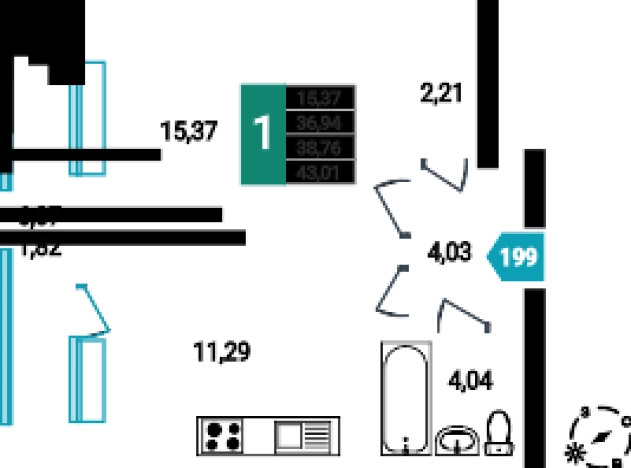 Купить квартиру в ЖК Красивый в Чите. Вариант № 160252, 0, площадь -  квм, цена 8488283 рублей