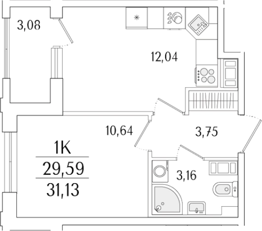 Купить однокомнатную квартиру у метро Бухарестская в Санкт-Петербурге. Вариант № 6257918, 0, площадь -  квм, цена 12716822 рублей