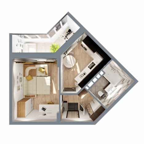 Купить однокомнатную квартиру в Микрорайоне Южный, Ковров в Коврове. Вариант № 6848753, 1, площадь -  квм, цена 3638747 рублей