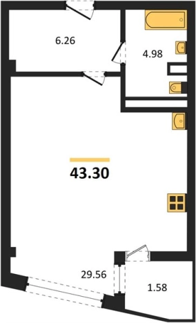 Купить однокомнатную квартиру в Севастополе. Вариант № 8215715, 1, площадь -  квм, цена 12690000 рублей