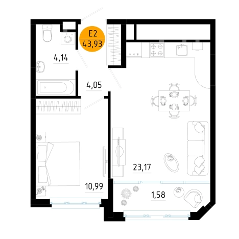 Купить квартиру в Рязанской области. Вариант № 10230911, 0, площадь - квм, цена 5665652 рублей