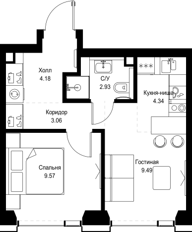 Купить однокомнатную квартиру в новостройках в ЖК SET в Москве. Вариант № 10349689, 0, площадь -  квм, цена 23139801 рублей