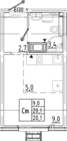 Купить Студию в новостройках в ЖК Цветной город в Санкт-Петербурге. Вариант № 8086204, 0, площадь -  квм, цена 3654079 рублей