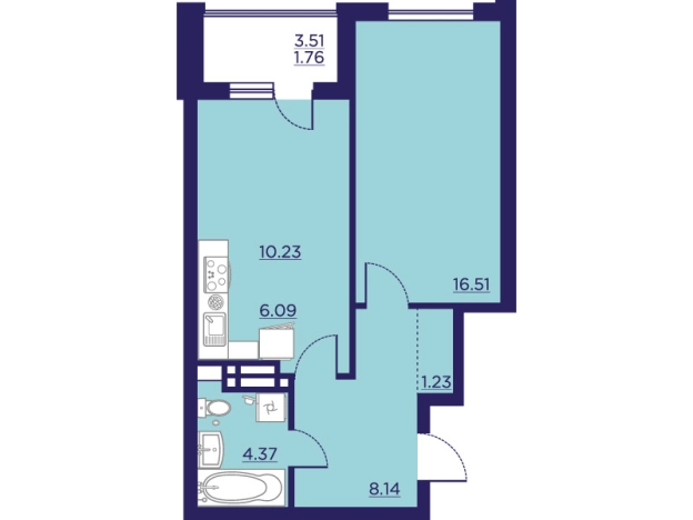 Купить однокомнатную квартиру в ЖК Городские Сады в Воронеже. Вариант № 103200, 0, площадь -  квм, цена 7674804 рублей