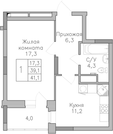 Купить однокомнатную квартиру в ЖК Поколение в Воронеже. Вариант № 152894, 0, площадь -  квм, цена 4550000 рублей