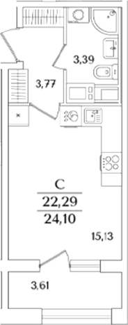 Купить Студию в ЖК Аурум в Санкт-Петербурге. Вариант № 6233291, 0, площадь -  квм, цена 9498519 рублей