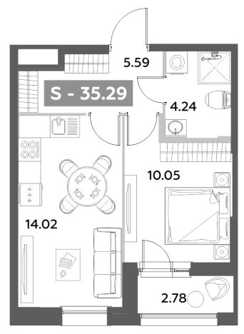Купить двухкомнатную квартиру в новостройках у метро Звёздная в Санкт-Петербурге. Вариант № 6217206, 0, площадь -  квм, цена 14121050 рублей