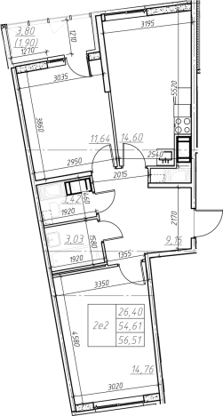 Купить трехкомнатную квартиру в новостройках у метро Девяткино в Мурине. Вариант № 6852605, 0, площадь -  квм, цена 8142351 рублей
