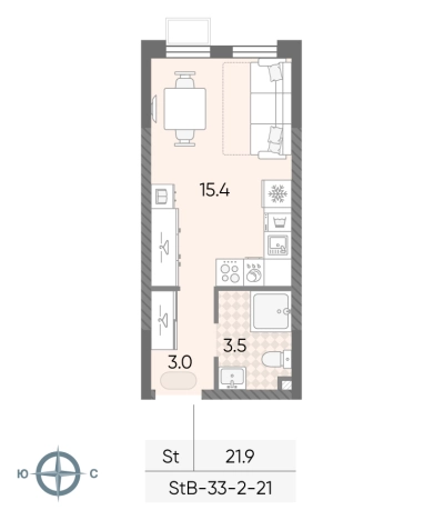 Купить Студию в районе Солнцево в Москве. Вариант № 8182791, 0, площадь -  квм, цена 8869018 рублей