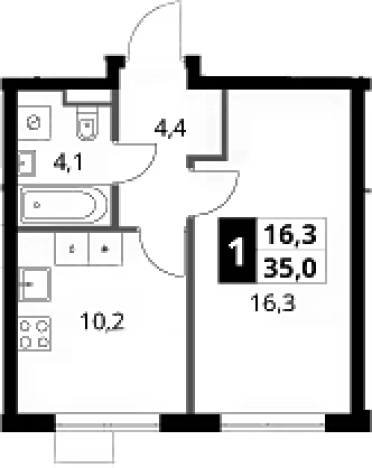 Купить однокомнатную квартиру в новостройках в ЖК 1-й Ясеневский в Москве. Вариант № 9809697, 0, площадь -  квм, цена 14945000 рублей