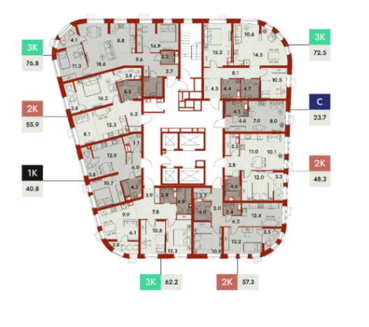 Купить квартиру в ЖК N1 Первый дом в Нижнем в Нижнем Новгороде. Вариант № 107085, 1, площадь -  квм, цена 9941186 рублей