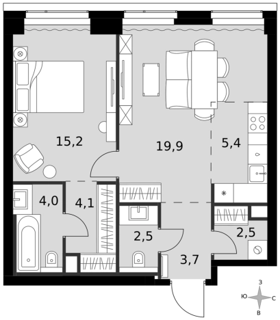 Купить двухкомнатную квартиру в районе Хорошёвский в Москве. Вариант № 9465913, 0, площадь -  квм, цена 41061180 рублей