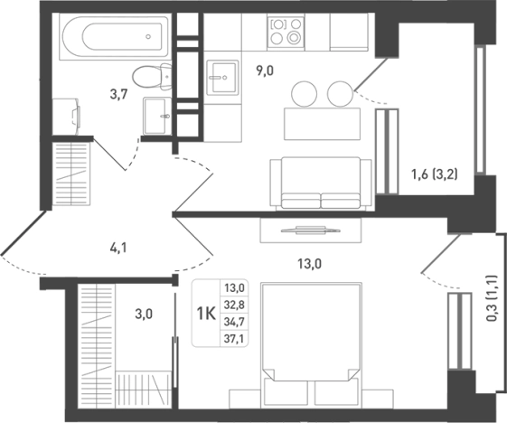 Купить квартиру в новостройках в Подольске. Вариант № 93169, 0, площадь -  квм, цена 7705866 рублей
