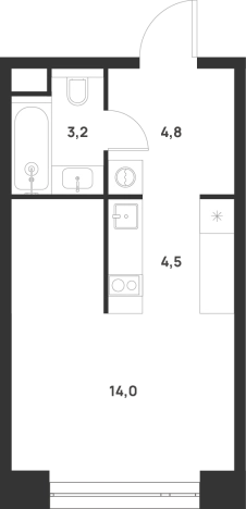 Купить Студию в новостройках на улице 1-й Грайвороновский проезд в Москве. Вариант № 156541, 0, площадь -  квм, цена 17750000 рублей