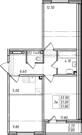 Купить трехкомнатную квартиру в ЖК Ржевский парк в Ленинградской области. Вариант № 77458, 0, площадь - квм, цена 9015394 рублей