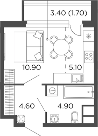 Купить Студию на улице Маковского в Одинцове. Вариант № 118792, 0, площадь -  квм, цена 8110000 рублей
