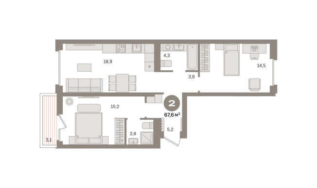 Купить двухкомнатную квартиру в новостройках в Микрорайоне Купелинка, деревня Сапроново в Московской области. Вариант № 8498086, 0, площадь - квм, цена 12830000 рублей