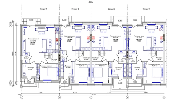 Купить таунхаус в Волгоградской области. Вариант № 42362, 20, площадь -  квм, цена 21519875 рублей