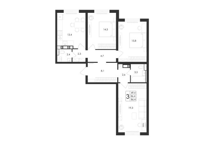 Купить квартиру в новостройках в ЖК Яблоневые сады ВЫБОР в Воронеже. Вариант № 883553, 0, площадь -  квм, цена 9072000 рублей