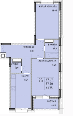 Купить двухкомнатную квартиру в Туле. Вариант № 78331, 0, площадь -  квм, цена 5565600 рублей