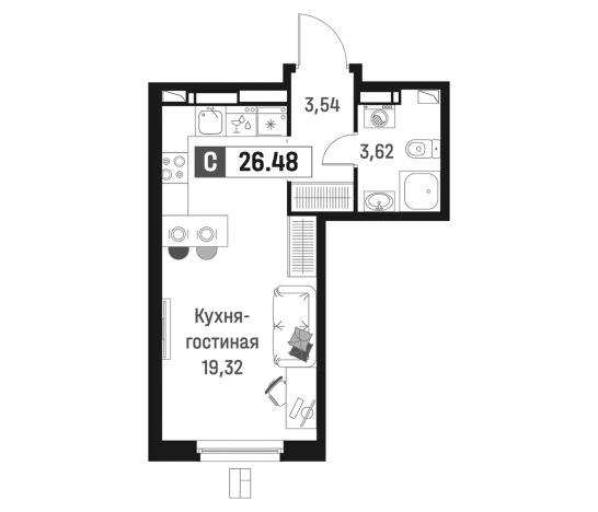 Купить квартиру в ЖК Максималист в Мурине. Вариант № 6867095, 0, площадь -  квм, цена 5069305 рублей