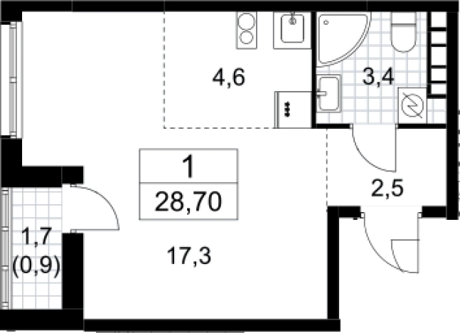 Купить Студию у метро Аэропорт Внуково в Москве. Вариант № 3952002, 0, площадь -  квм, цена 7639366 рублей