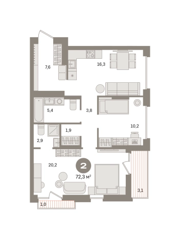 Купить двухкомнатную квартиру в ЖК Первый квартал. Вторая очередь в Московской области. Вариант № 8587032, 0, площадь -  квм, цена 13400000 рублей