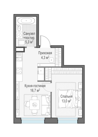 Купить двухкомнатную квартиру в ЖК Белый Grad в Мытищах. Вариант № 166971, 0, площадь -  квм, цена 8350000 рублей