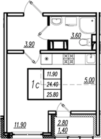 Купить Студию на улице Чарушинская в Санкт-Петербурге. Вариант № 8092517, 0, площадь -  квм, цена 5144280 рублей